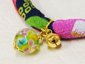 画像3: ちりめん首輪★とんぼ玉