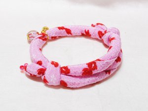 画像2: ちりめん首輪★とんぼ玉
