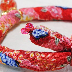 画像4: ちりめん首輪★とんぼ玉