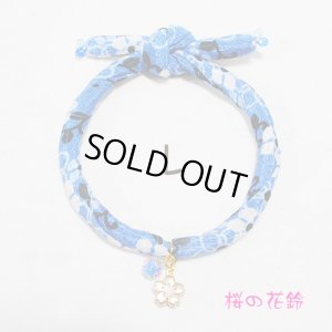 画像1: ちりめん首輪★桜の花鈴＆とんぼ玉