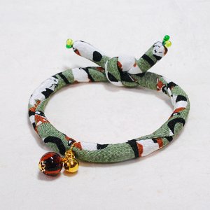 画像4: ちりめん首輪★三毛猫柄★とんぼ玉