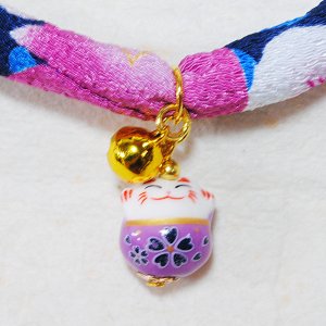 画像2: ちりめん首輪★招き猫