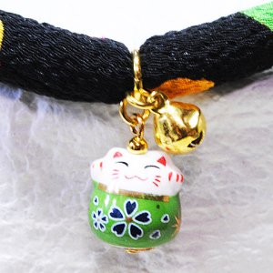 画像2: ちりめん首輪★招き猫